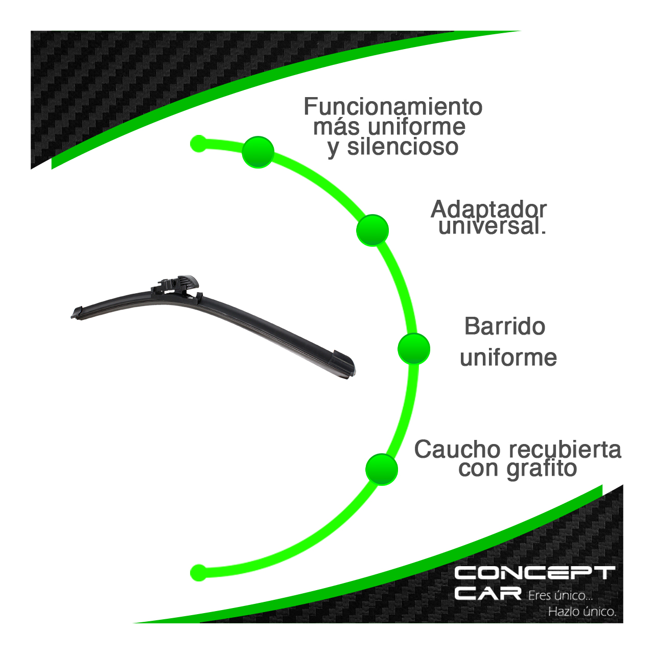 10 Plumas Limpiaparabrisas Curvas Banana Universal 6 En 1