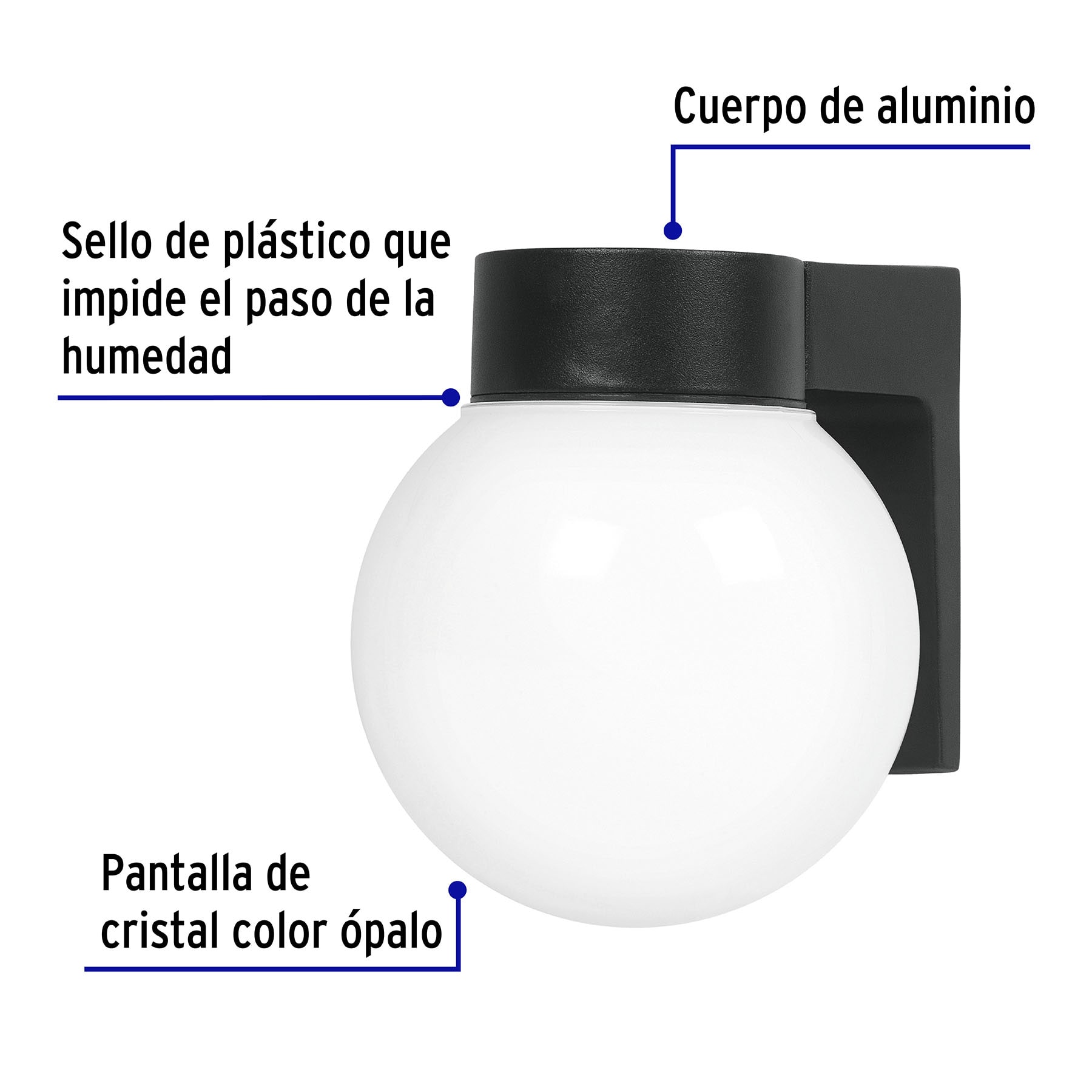 ARBOTANTE DE PARED TIPO GLOBO, LÁMPARA NO INCLUIDA VOLTECK 47286
