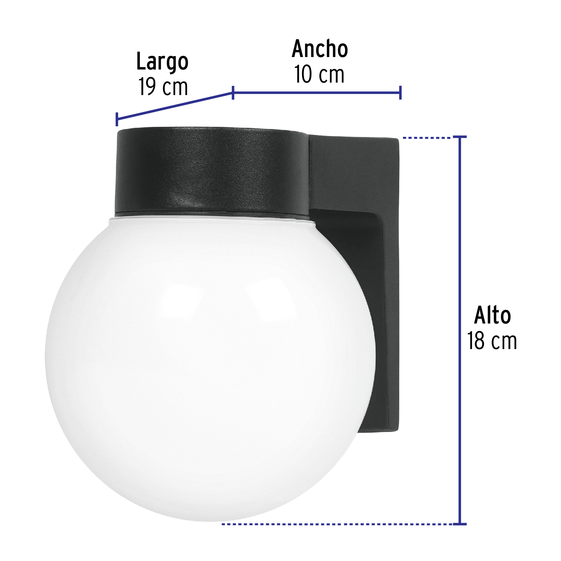 ARBOTANTE DE PARED TIPO GLOBO, LÁMPARA NO INCLUIDA VOLTECK 47286