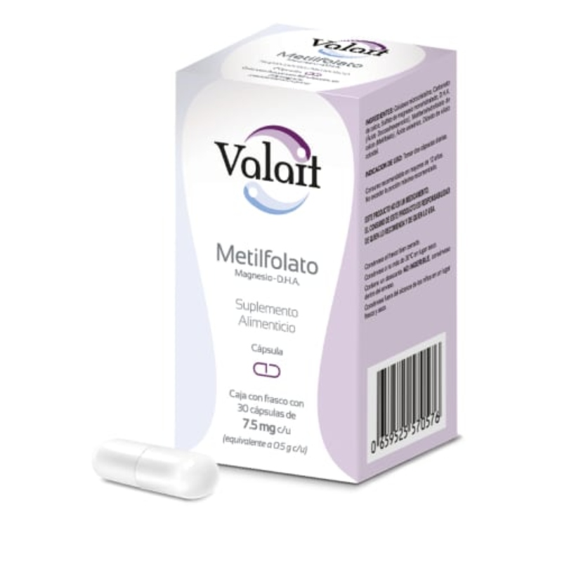 Valait metilfolato 7.5 mg suplemento alimenticio con 30 cápsulas 