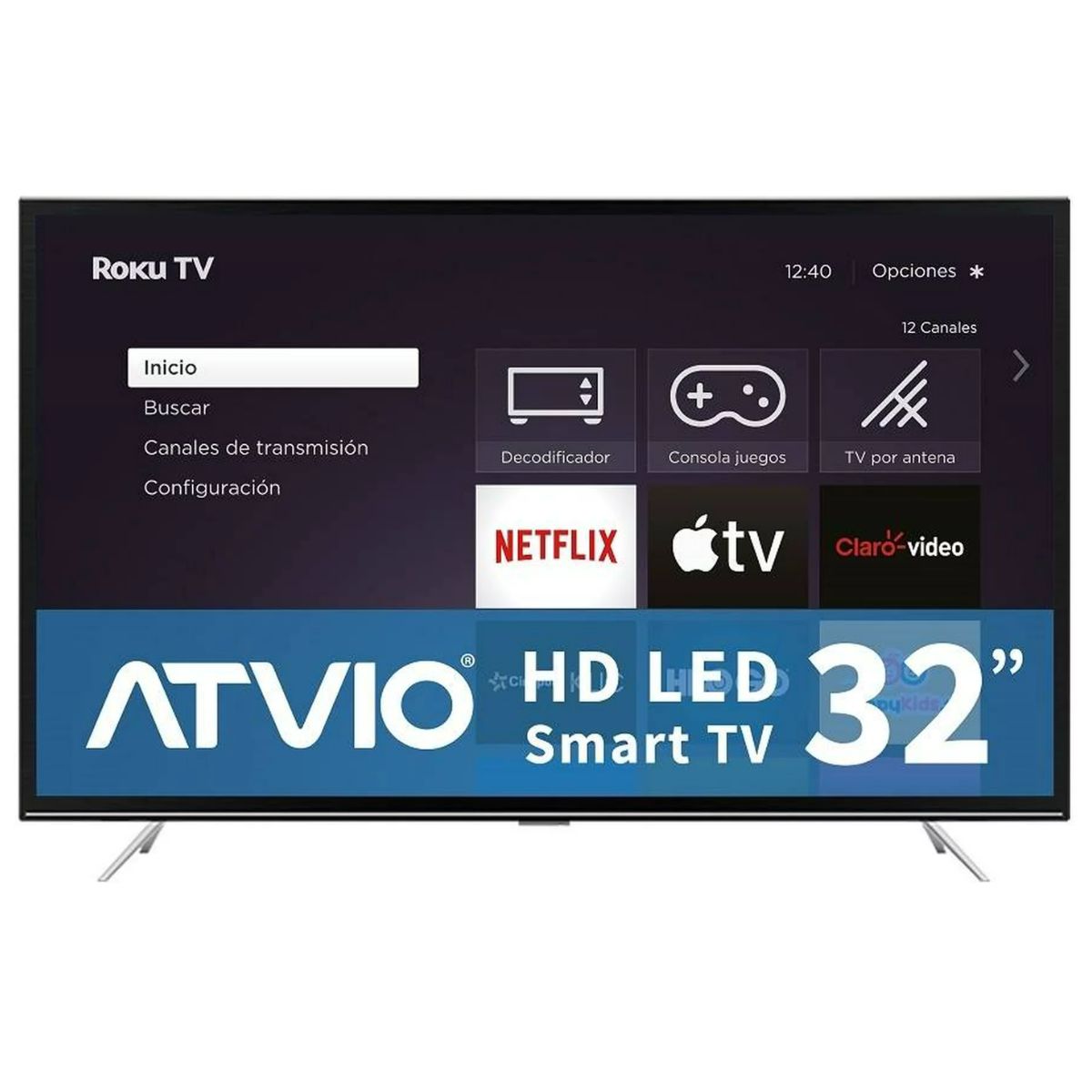 Atvio Pantalla Smart TV LED 32 Pulgadas AT32SM