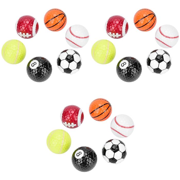 Bolas de golf ligeras de precisión MXGOT-003-8 18 Pzas 4cm Diámetro Golf o Minigolf Caucho Sintético Deportes Multicolor, GolfSports