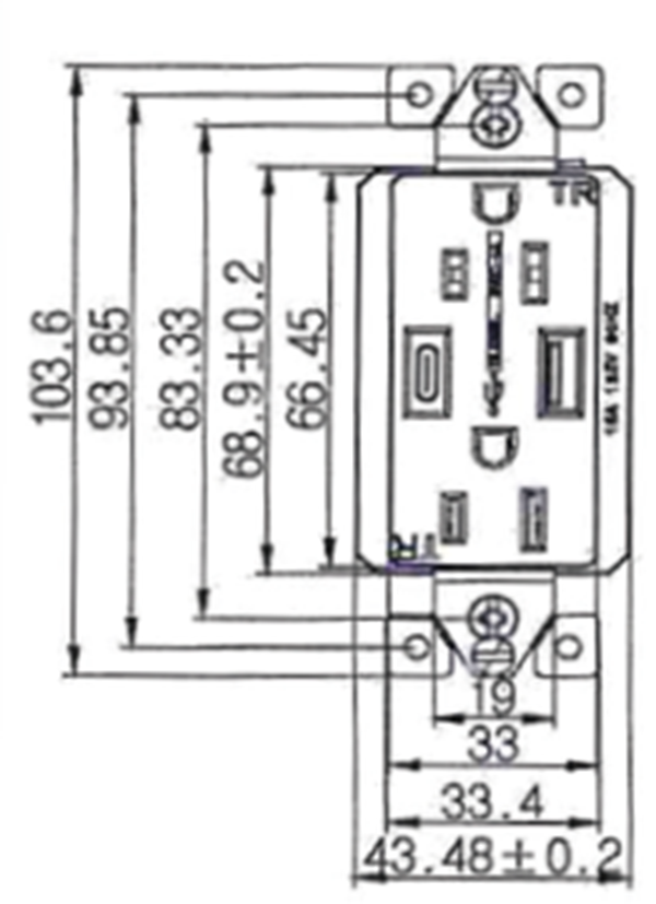 RECEPTÁCULO DUPLEX TR+USB TIPO A/C+PLACA 1 PZA THORSMAN 11001-00001