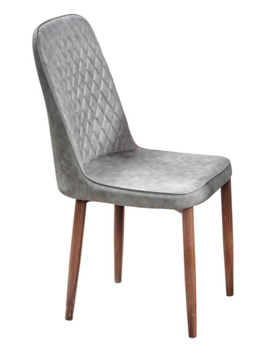 Comedor Chester Gris 6 Sillas Rectangular Tubular y Cristal.