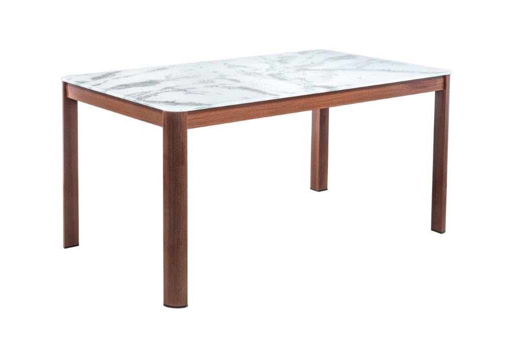 Comedor Chester Gris 6 Sillas Rectangular Tubular y Cristal.