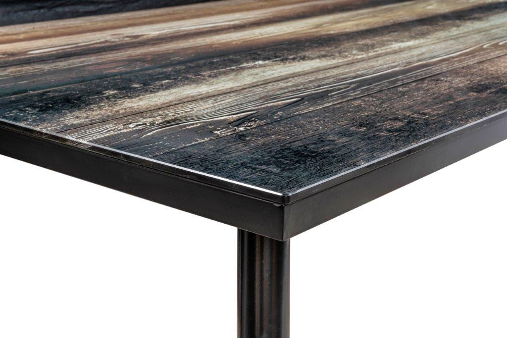 Comedor Toyo Negro 6 Sillas Rectangular Tubular y Cristal