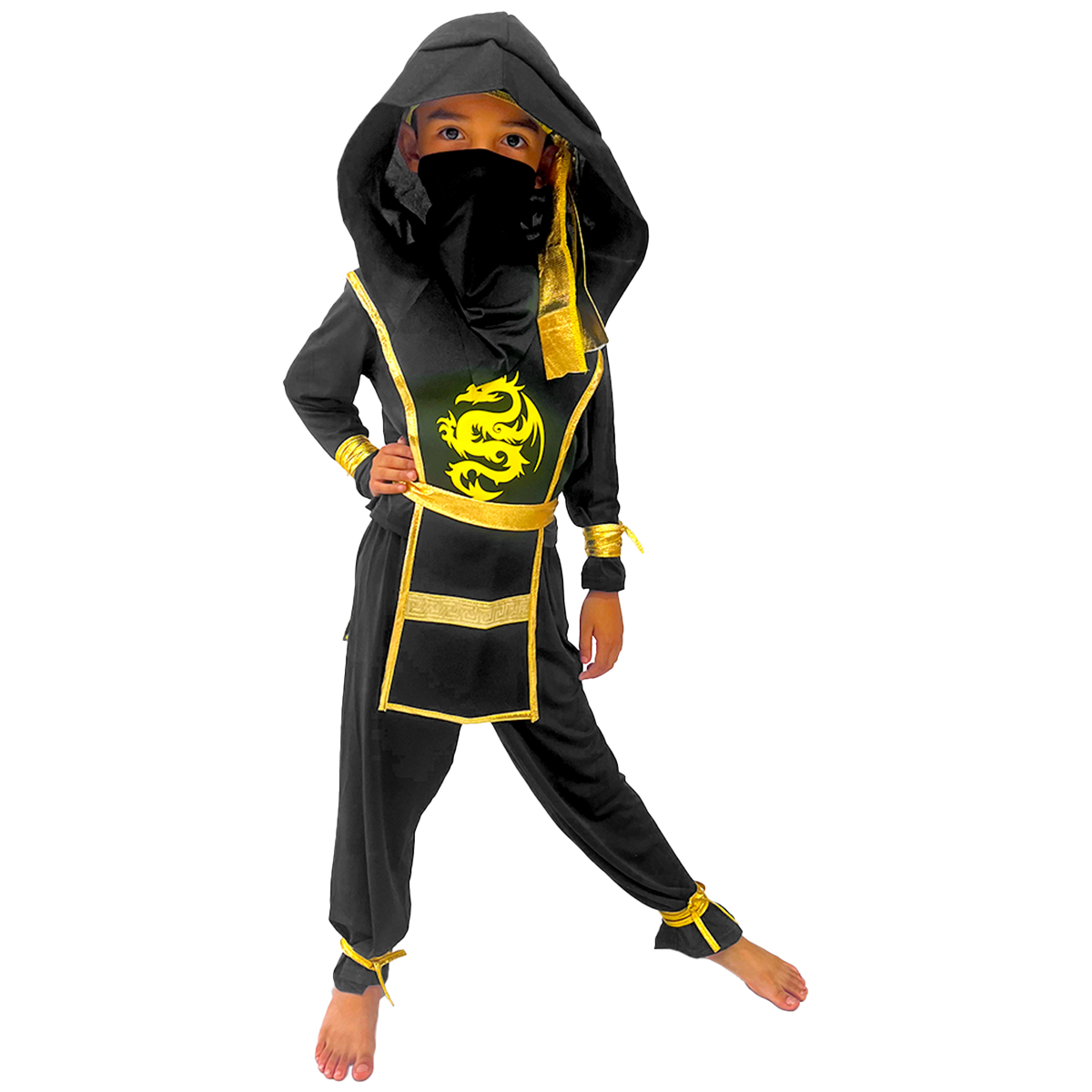 Disfraz De Halloween De Tela Niños Niñas Unisex Ninja Dragon Samurai Karateca Guerrero Warrior Tallas Disponibles