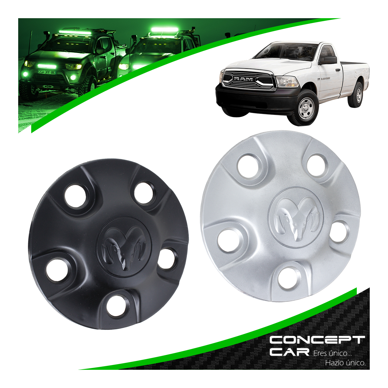 Tapon Copa Centro De Rin Dodge Ram 1500 2500 5 Birlos