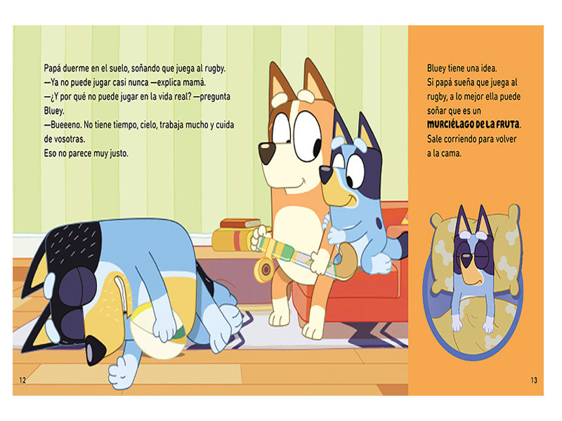 Libro Bluey Buenas Noches Murcielago de la fruta 