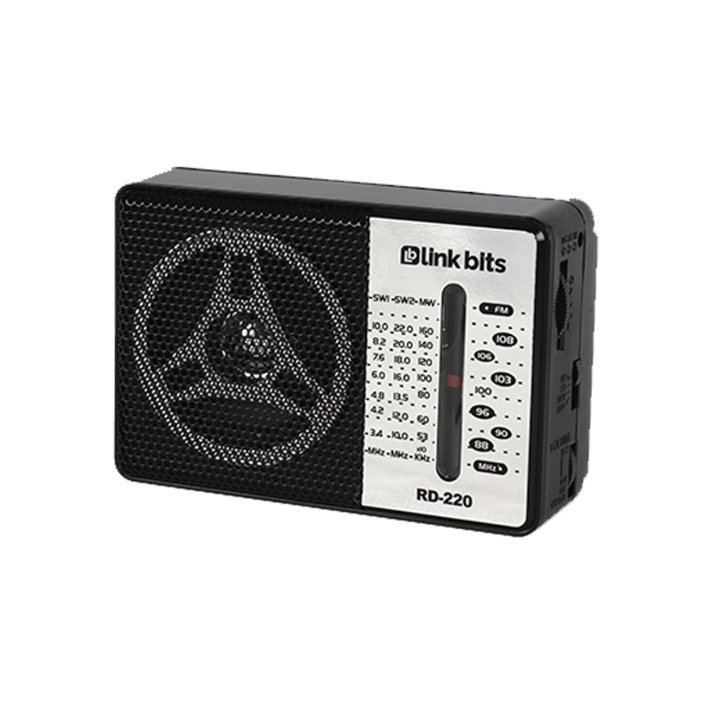 BOCINA PORTATIL  BLUETOOTH RADIO FM RD-220 LINK BITS NEGRO