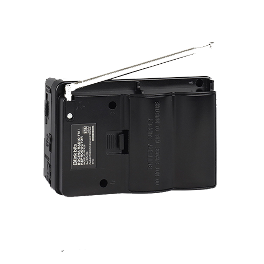 BOCINA PORTATIL  BLUETOOTH RADIO FM RD-220 LINK BITS NEGRO