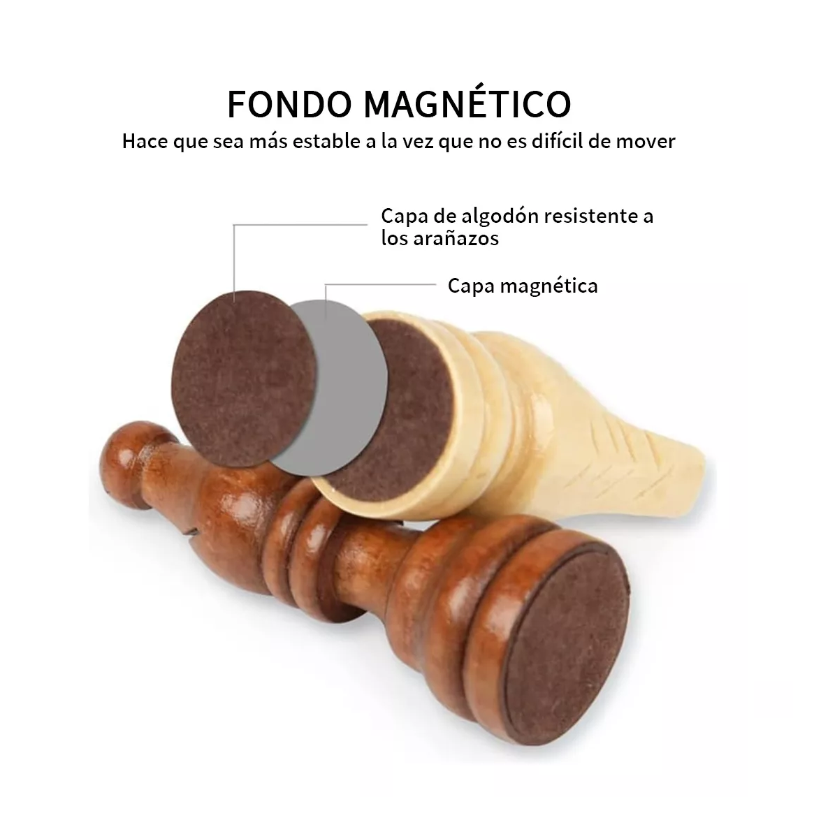 Juego De Ajedrez Plegable De Madera Magnética Con Tablero 