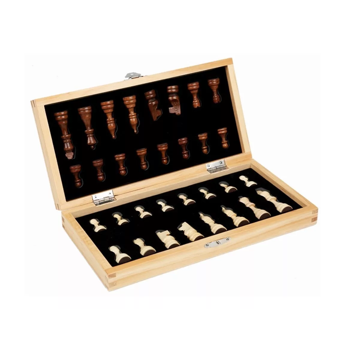 Juego De Ajedrez Plegable De Madera Magnética Con Tablero 