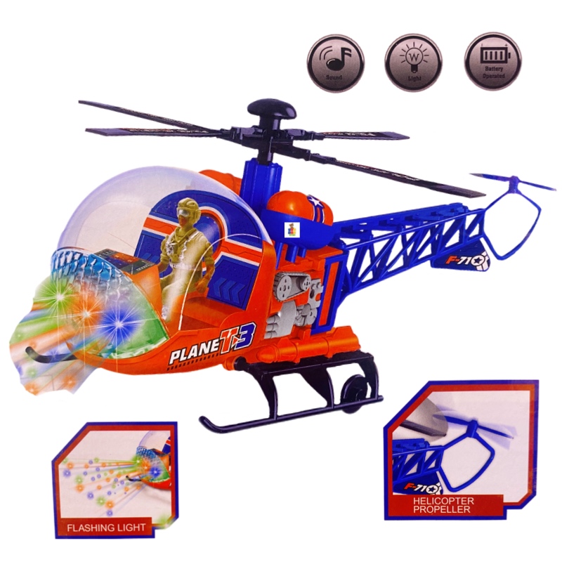 Helicóptero Policía Musical Luces Sonido Movimiento Juguete