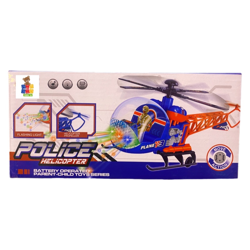 Helicóptero Policía Musical Luces Sonido Movimiento Juguete