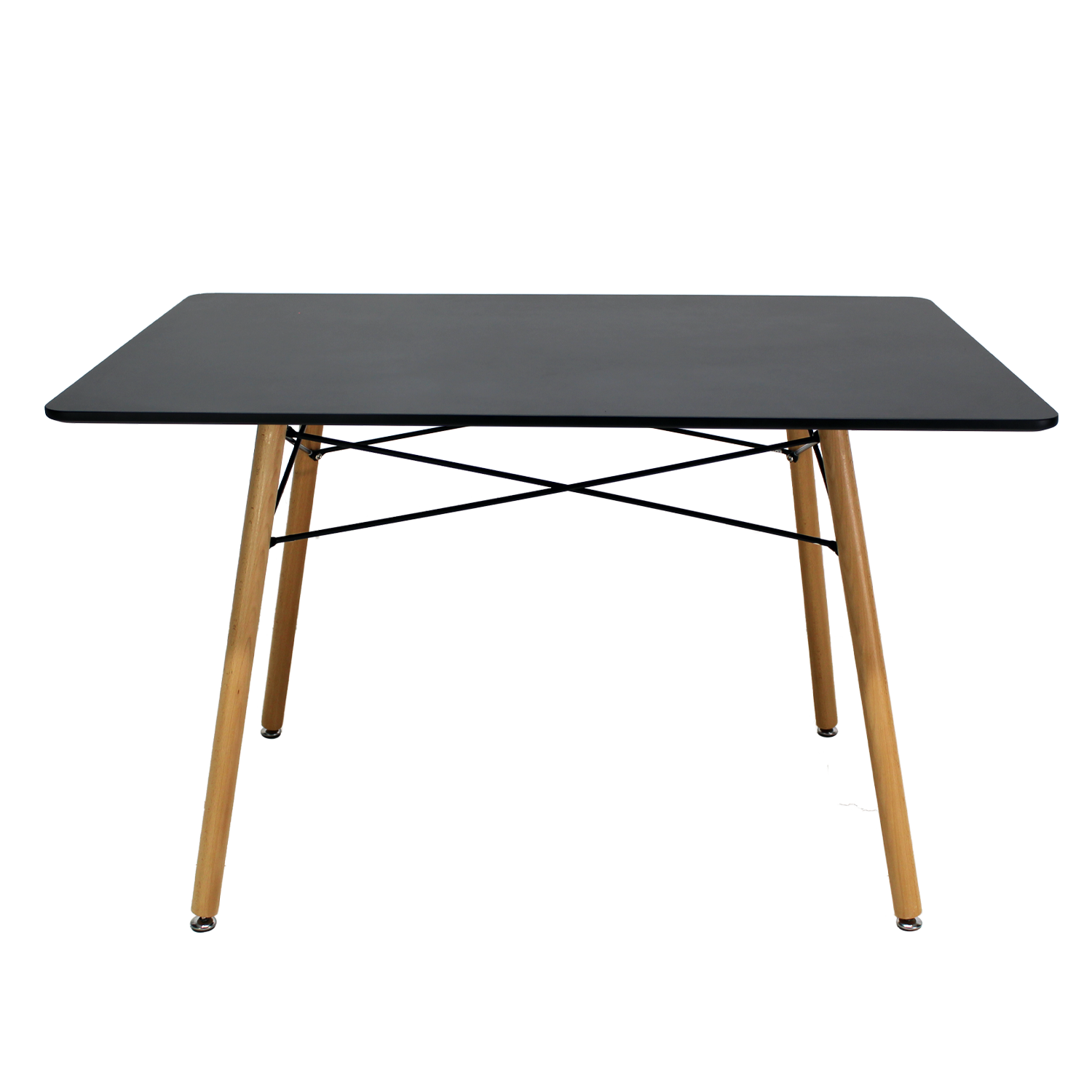 Set Comedor Oslo Melamina 120cm Negro 4 sillas Eames Negro Mundo In