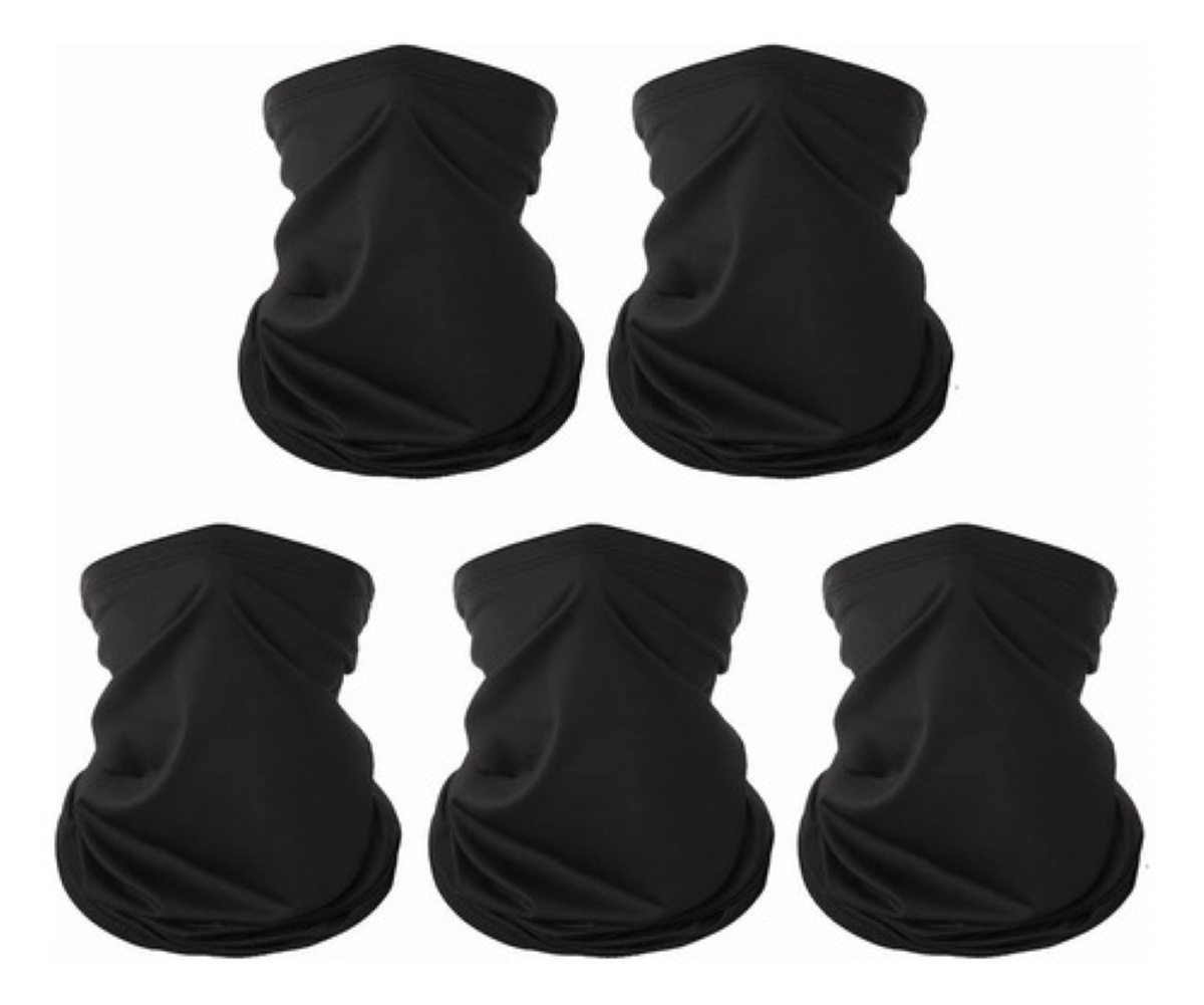 5 Pack Full Bandanas- Mascara Deportivas Para Moto Ciclismo Negros