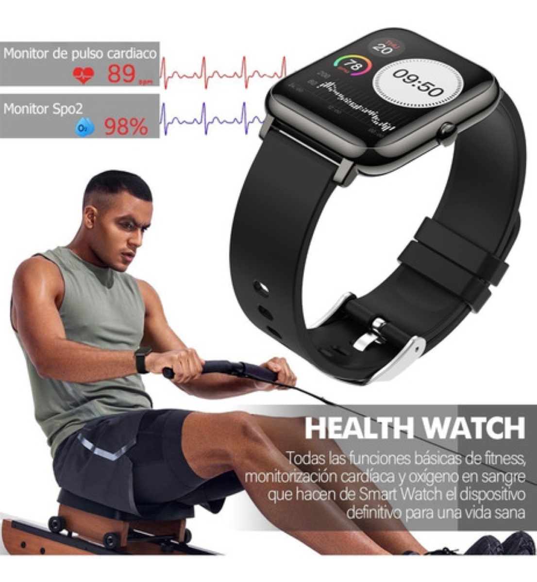 Reloj Inteligente Malubero Bluetooth Impermeable Color Negro