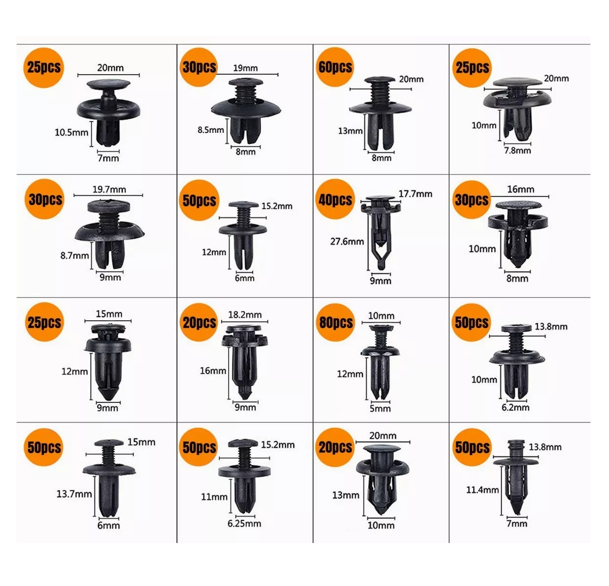 Kit De Grapas Automotriz 635pcs 16 Modelos Con Quita Grapas