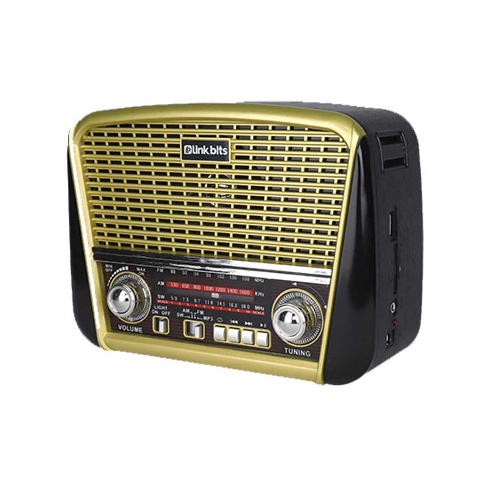 BOCINA PORTATIL BLUETOOTH RADIO FM/AM RD-234 LINK BITS NEGRO/DORADO