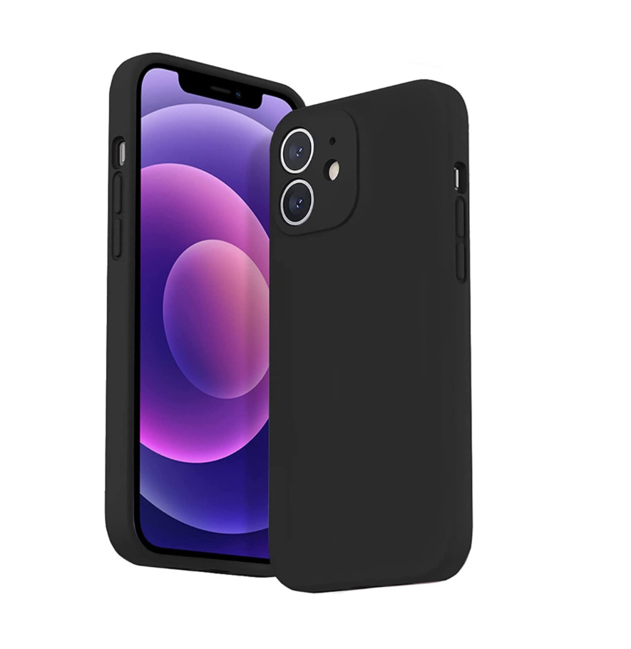 Funda De Silicona Para Teléfono Compatible Para iPhone 12 Pro Max Negra