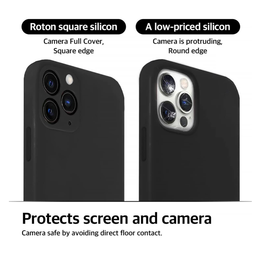 Funda De Silicona Para Teléfono Compatible Para iPhone 12 Pro Max Negra
