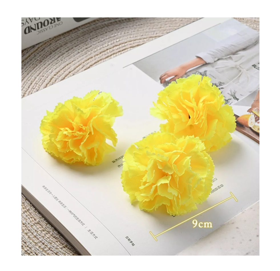 50pzs Flor Cempasúchil Decoración De Halloween Dia Muertos amarilla