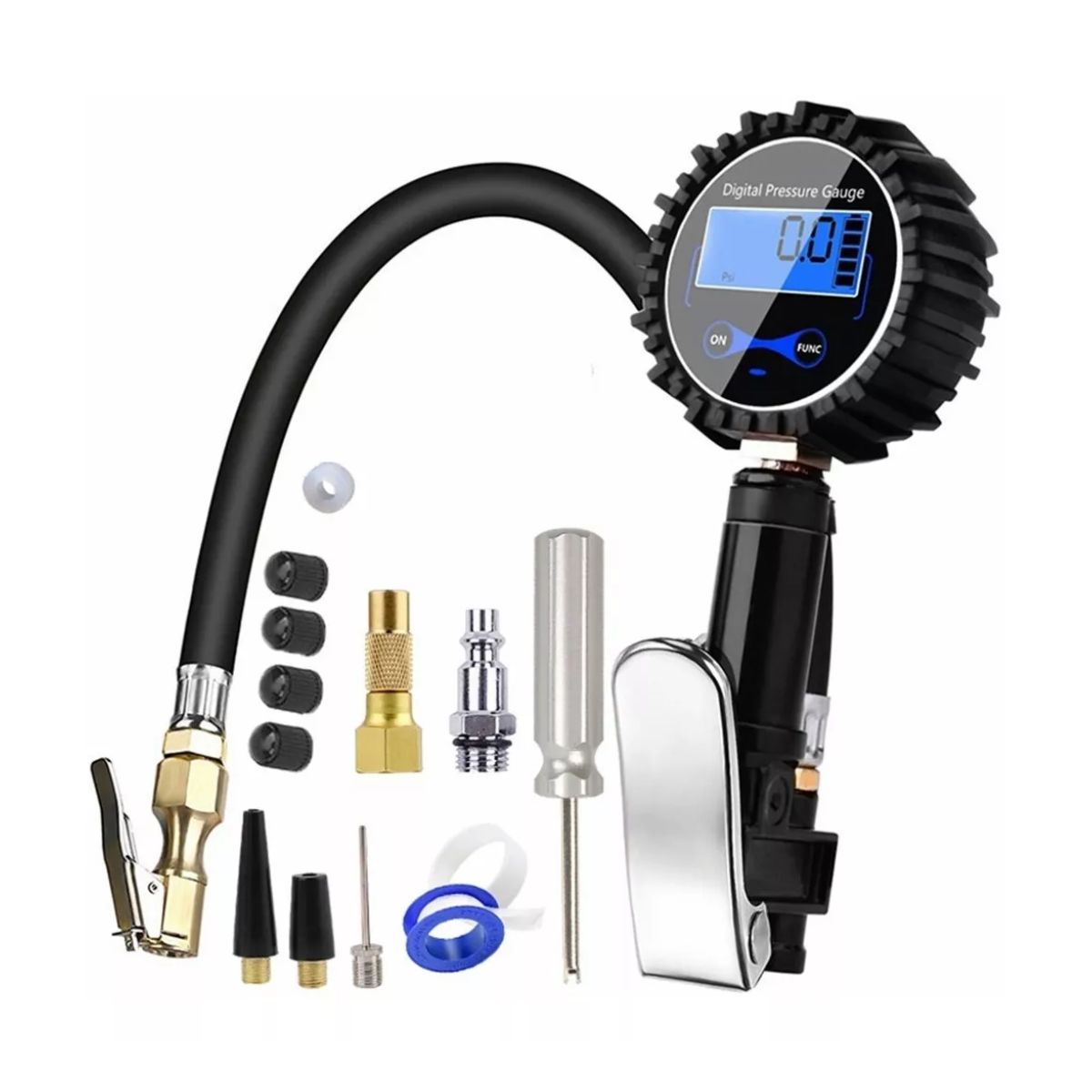 Pantalla De Barómetro Digital De Alta Precisión 0-200 psi Negro