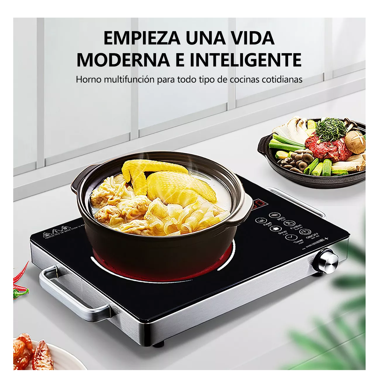 Estufa Eléctrica Cerámica Parrilla 3500w Control Tactil Negro