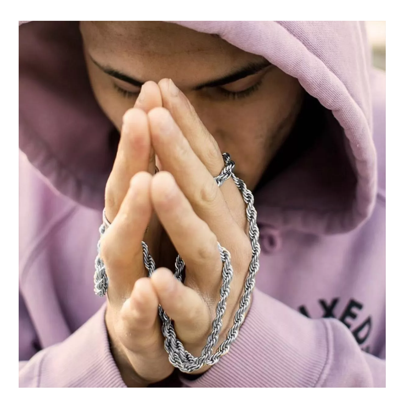 2pz Pulsera Y Collar Torsal Acero Inoxidable Hombre Plata