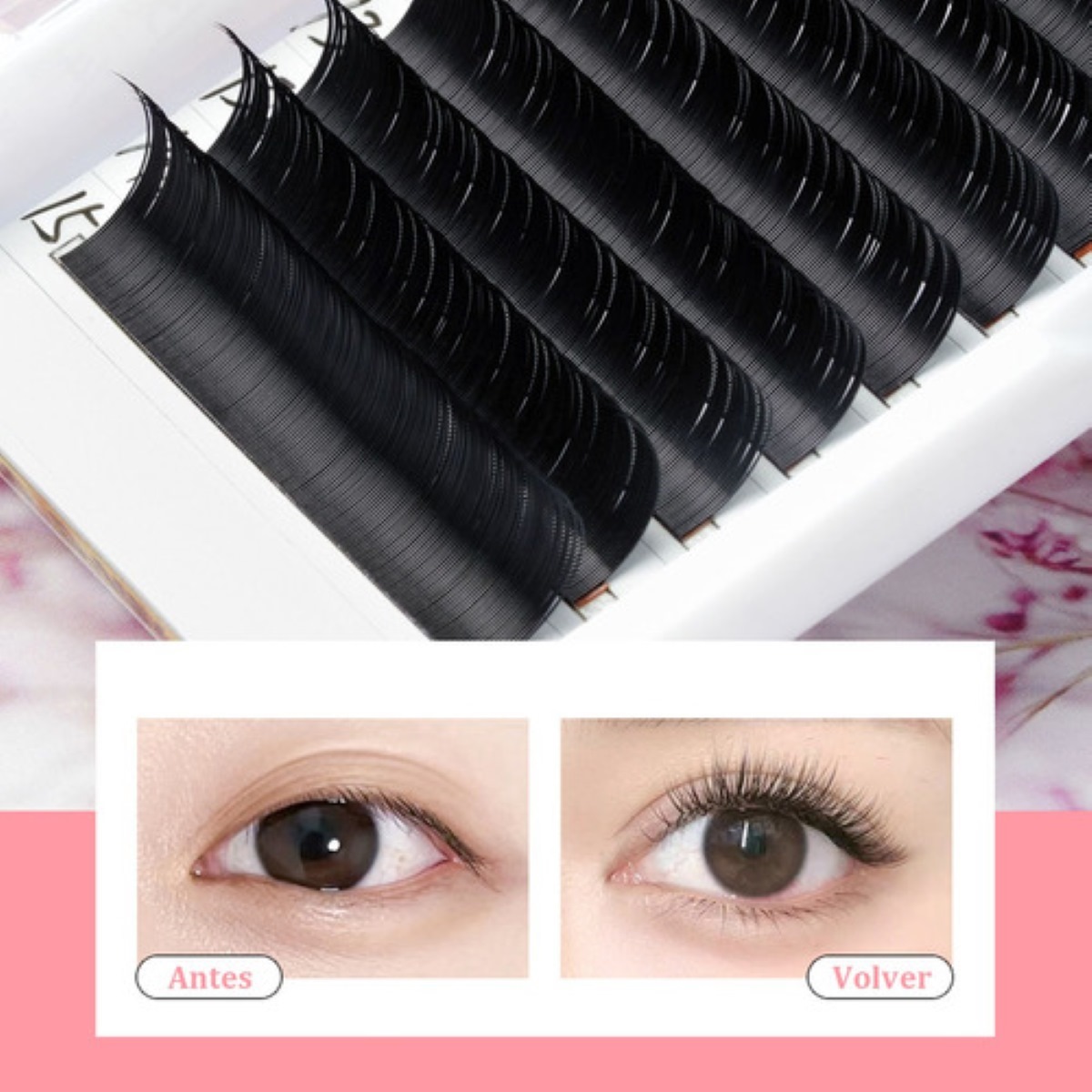 Alargador De Pestañas Extensiones Pestañas Mink Mix 16 Filas Mix 0.05D