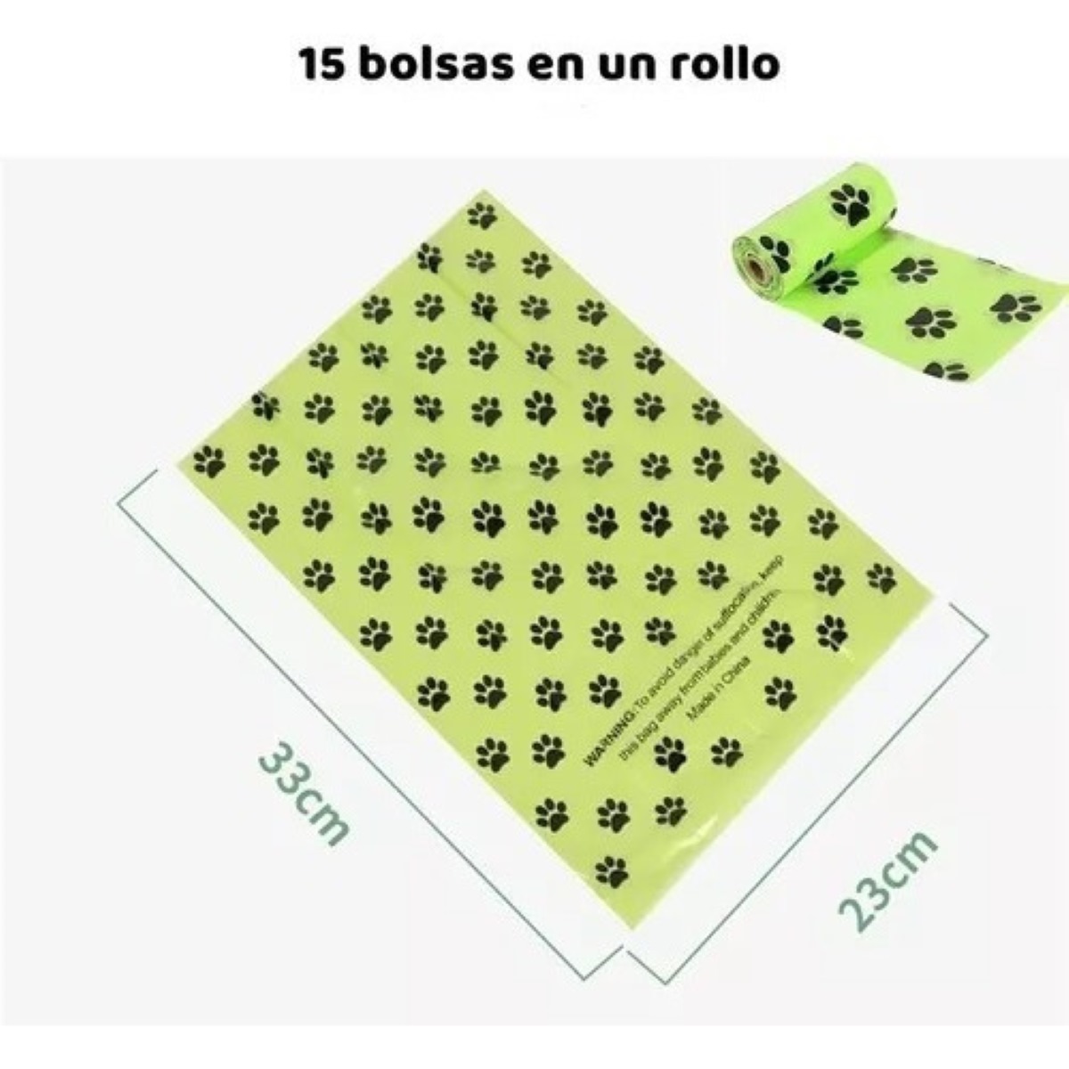 300 Bolsas Para Popo Perro Biodegradables Con Dispensador L Verde