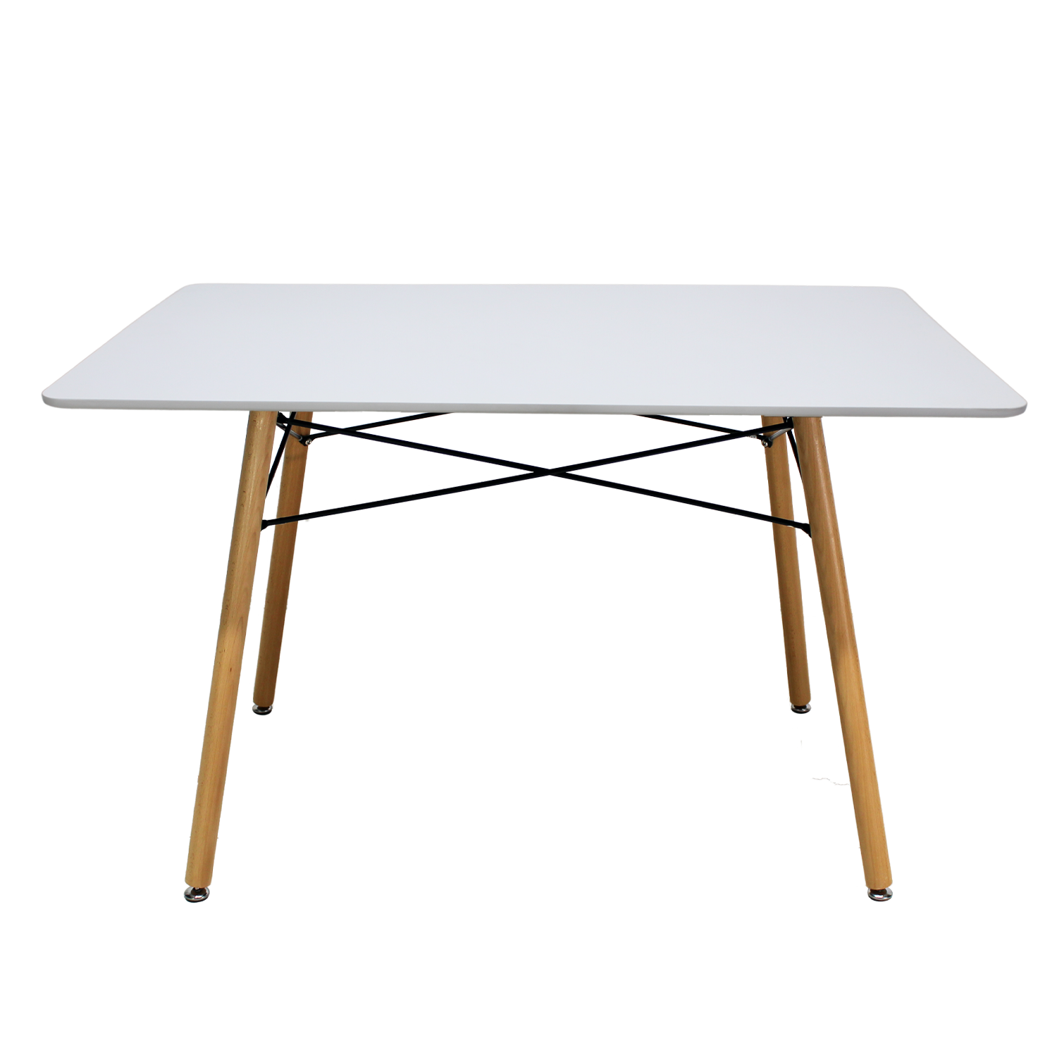 Set Comedor Oslo Melamina 120cm Blanco 4 sillas Eames Blanco Mundo In.