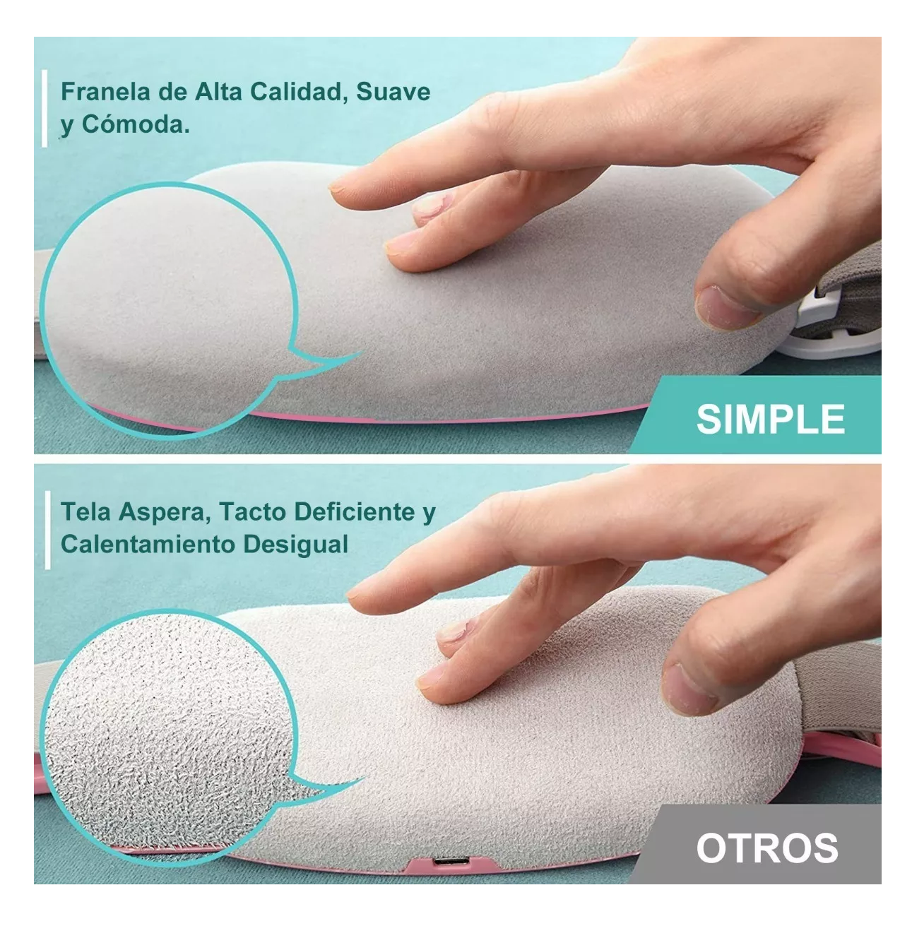 Cinturón Eléctrico Masajeador Calefacción Cólico Rosa  