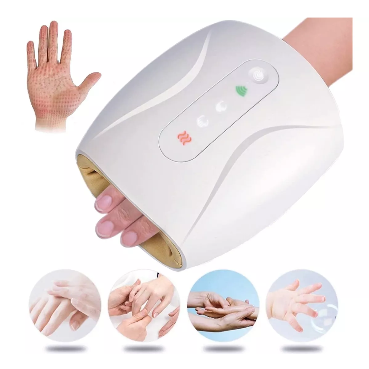 Masajeador De Mano Eléctrico De Compresión Blanco
