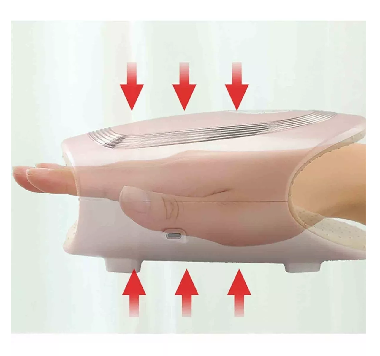 Masajeador Manos Eléctrico Portátil Compresión Aire De Calor Blanco