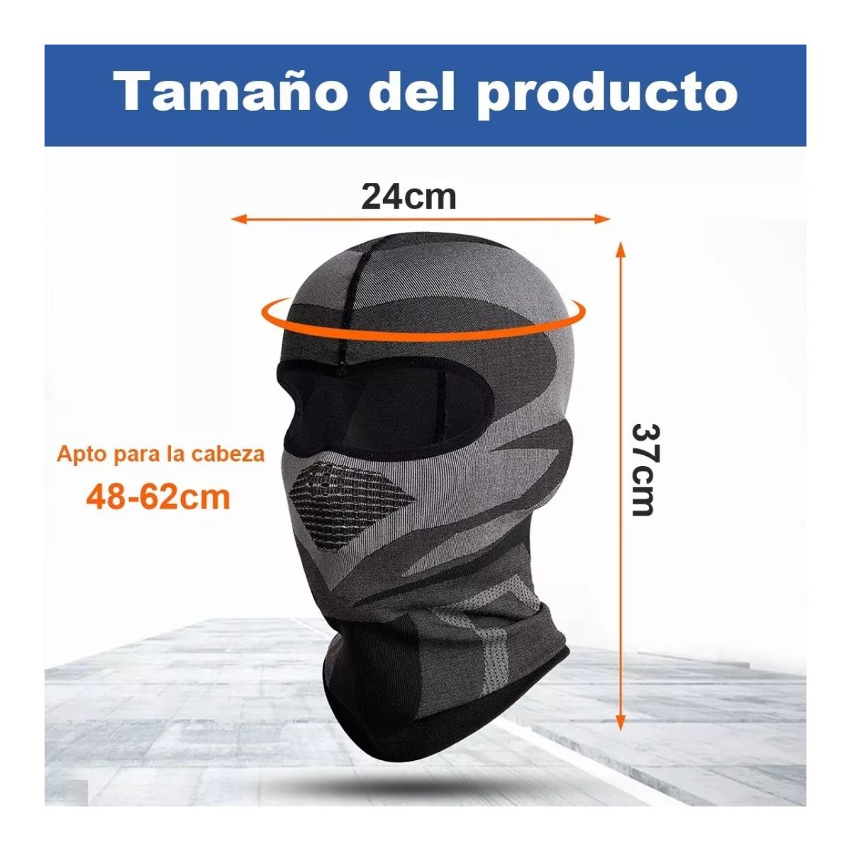 Máscara Moto Ciclismo Táctica Pasamontañas Militar negro/gris