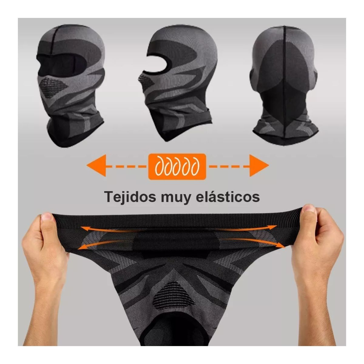 Máscara Moto Ciclismo Táctica Pasamontañas Militar negro/gris