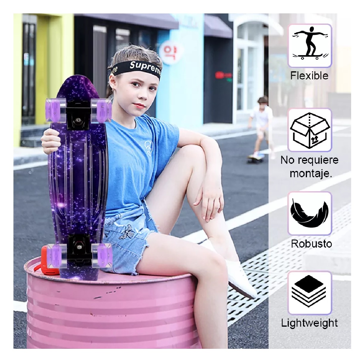 Tabla Skate Completo Patineta Skateboard Mini Con Ruedas Led