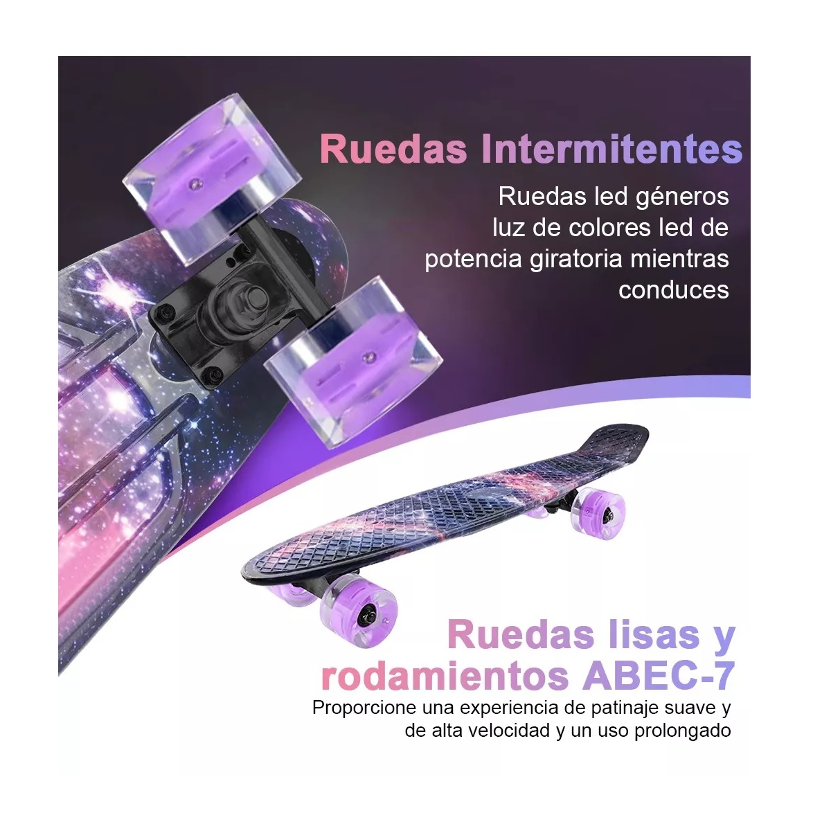 Tabla Skate Completo Patineta Skateboard Mini Con Ruedas Led