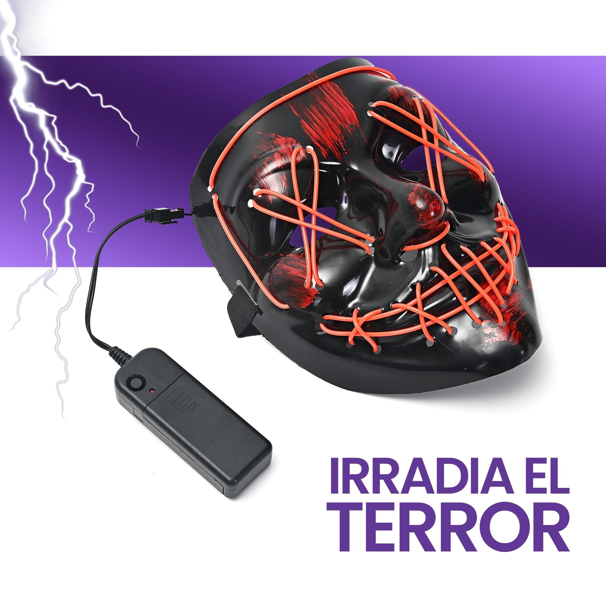 Paquete Mascara Luz Led La Purga Halloween 3 piezas