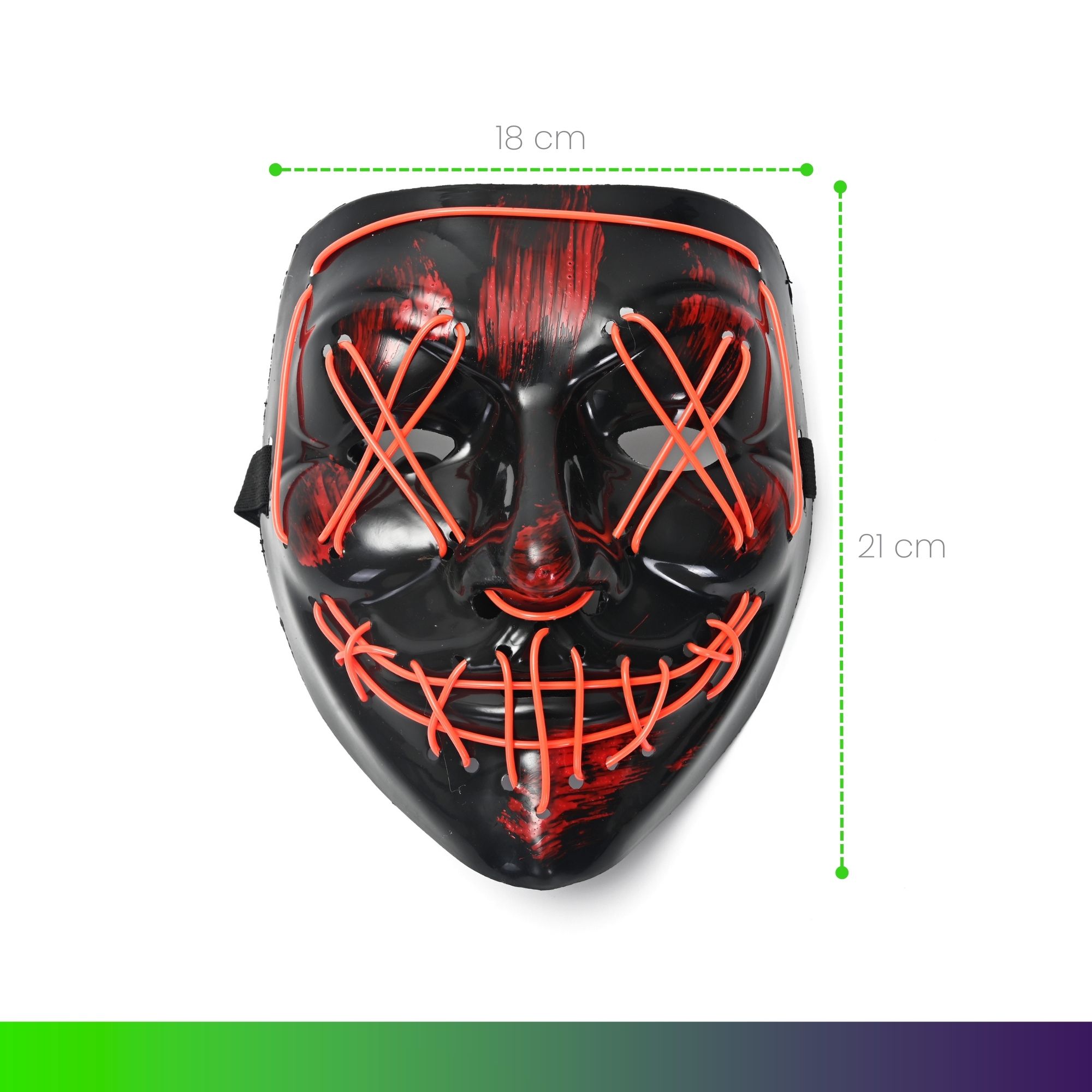 Paquete Mascara Luz Led La Purga Halloween 3 piezas