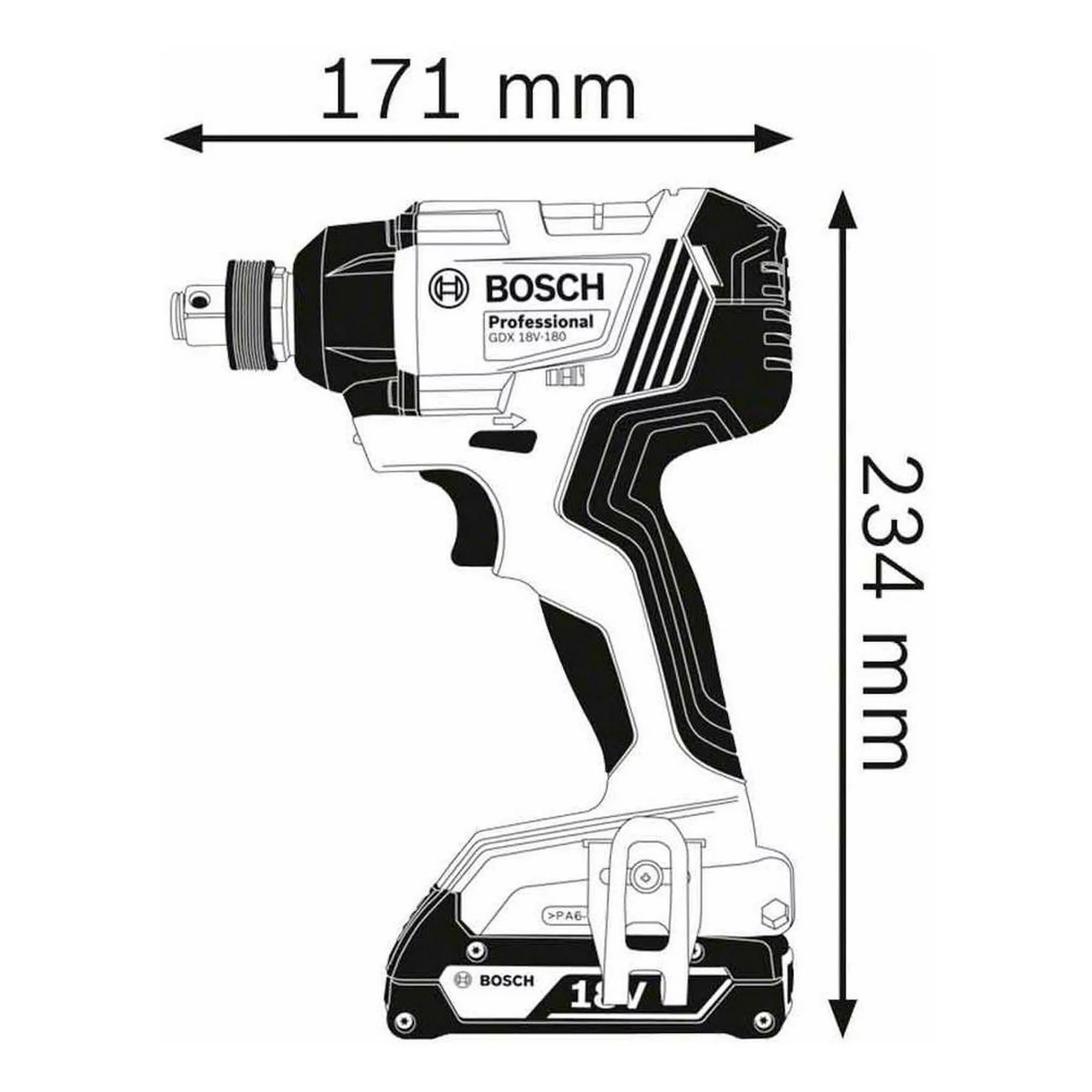 Pistola de impacto 1/2 tipo Bosch