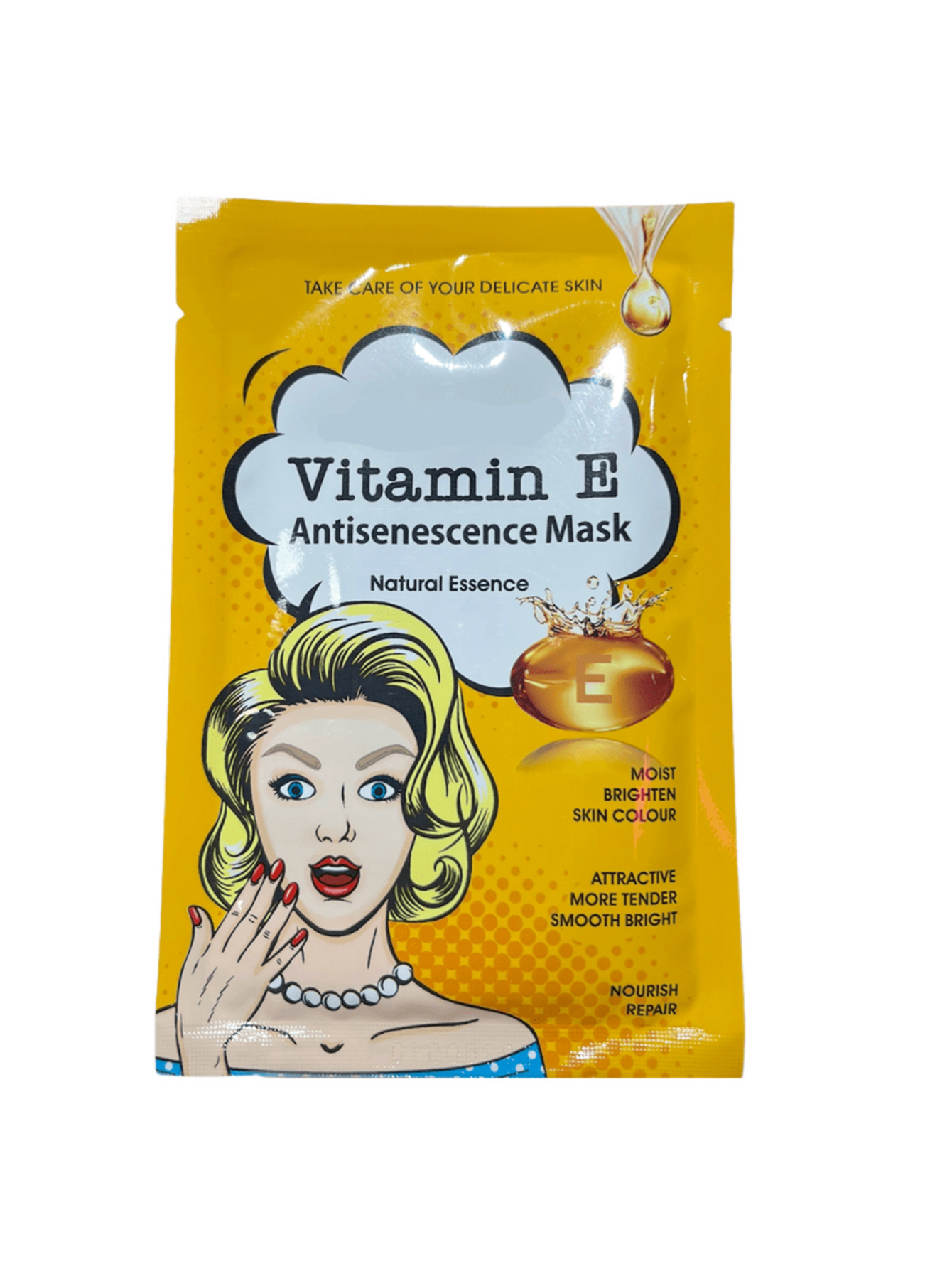 5 Mascarillas faciales de tela con Vitamina E, cuidado piel delicada, humectantes y nutritivas