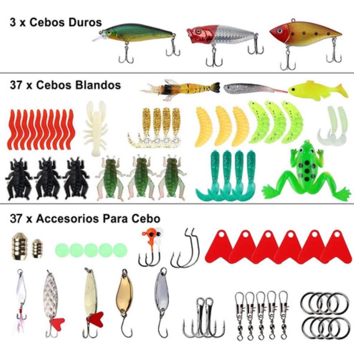 78 Piezas Señuelos De Pesca Kit De Señuelos Con Una Caja Multicolor