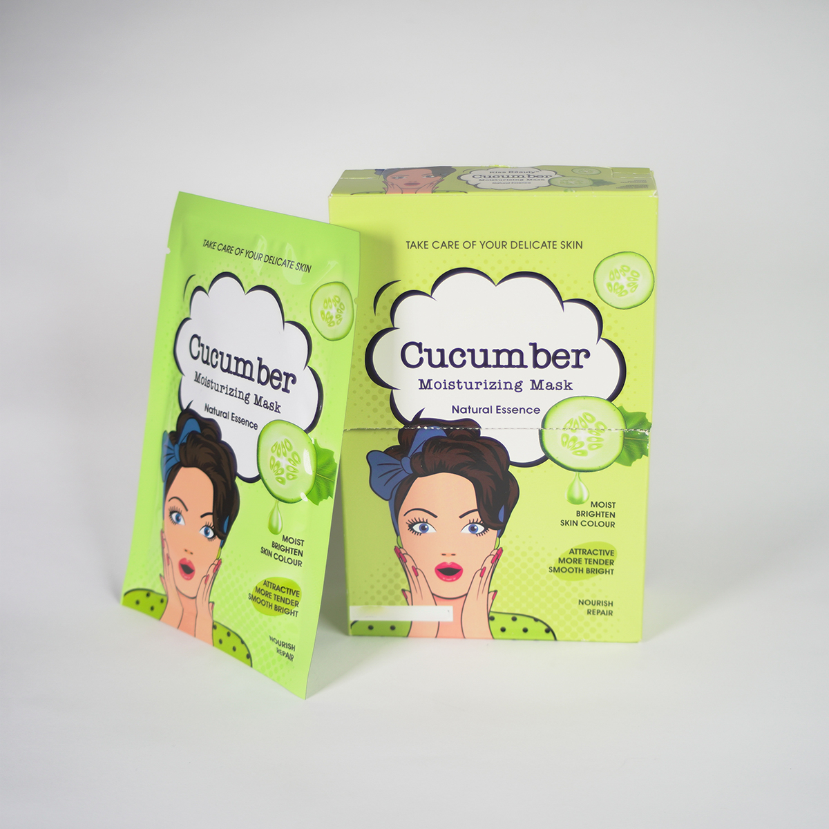 5 Mascarillas faciales de tela, con pepino, nutren y reparan la piel delicada del rostro