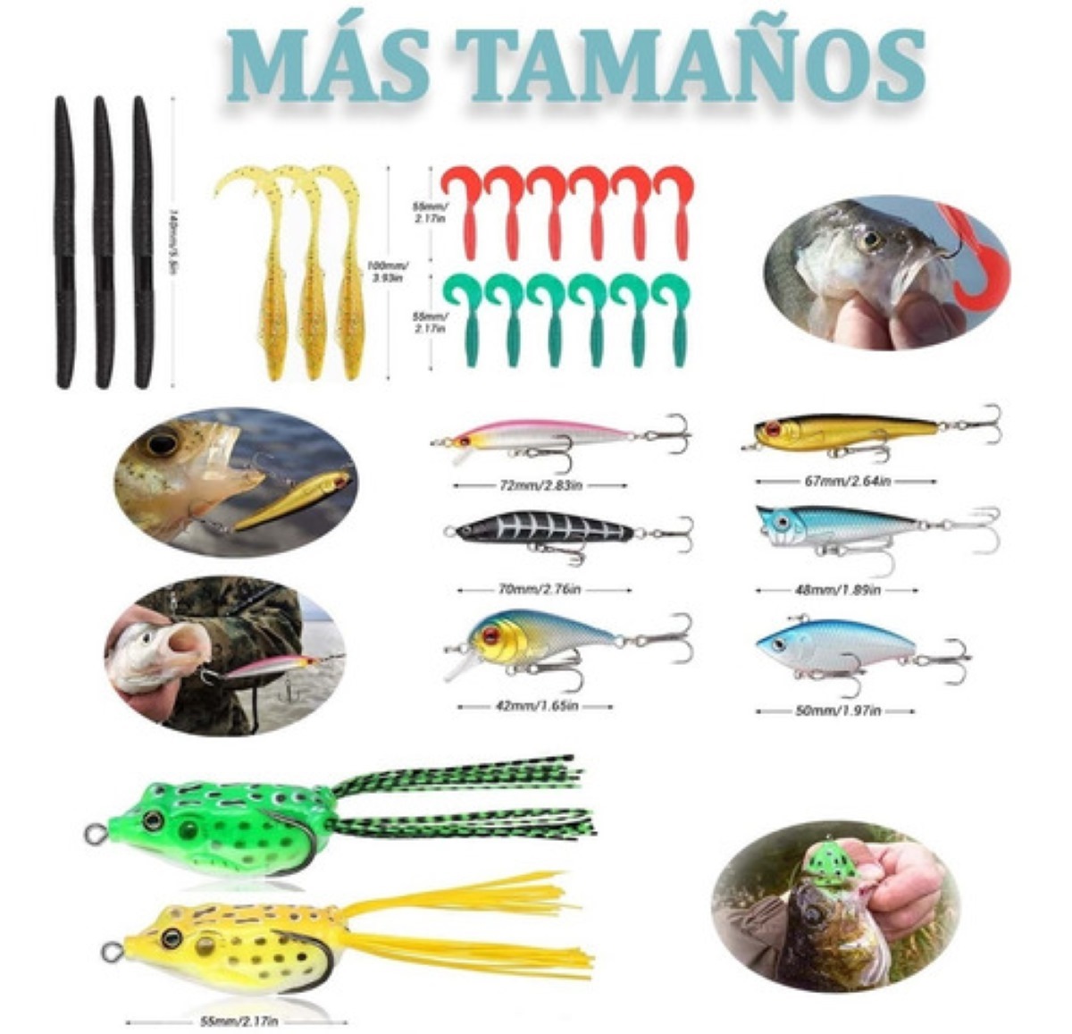 78 Piezas Señuelos De Pesca Kit De Señuelos Con Una Caja Multicolor