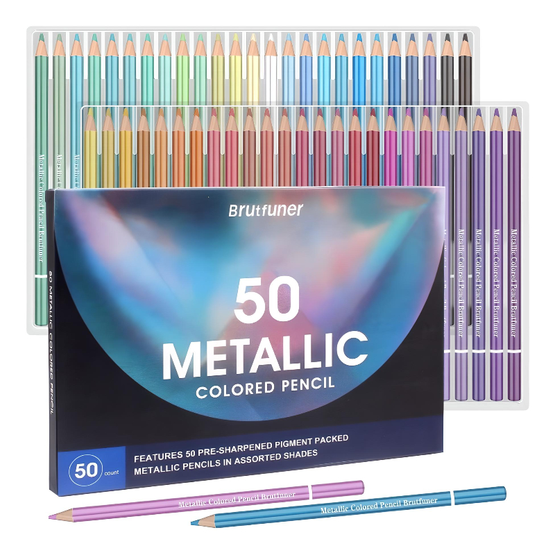 Set De Lápices de Colores Metalicos Professional 50 Lápices.