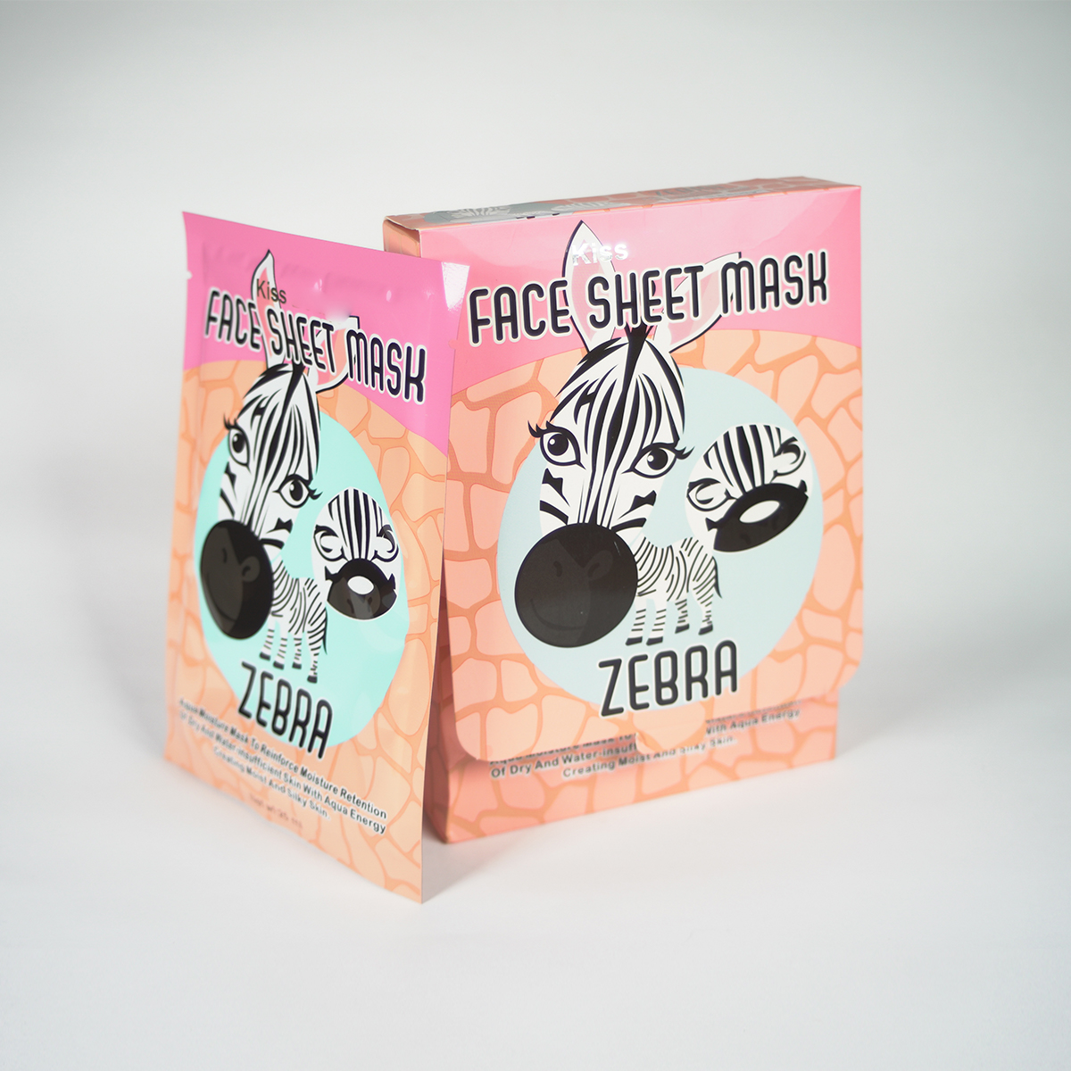 5 Mascarillas faciales de tela "ZEBRA" humectan, hidratan y suavizan la piel