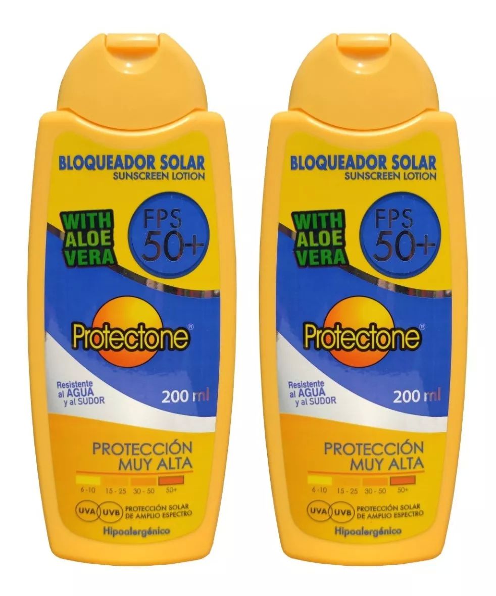 Bloqueador Solar Fps 50+ Familiar Protectone 2 Pzas, 200 Ml C/u